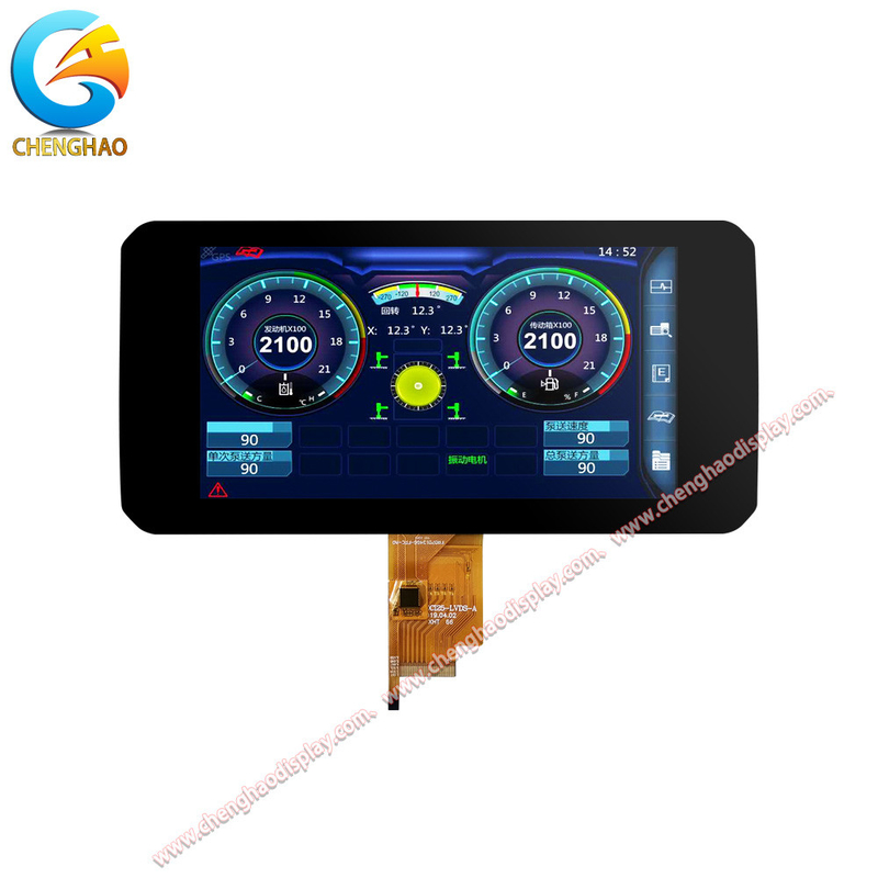 1000cd/m2 LCD Touchscreen Display Customized 7 inch 1024*600 Pixels IPS TFT