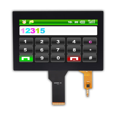 WVGA 200nit TFT LCD Touchscreen CTP I2C 12 Uhr Anzeige